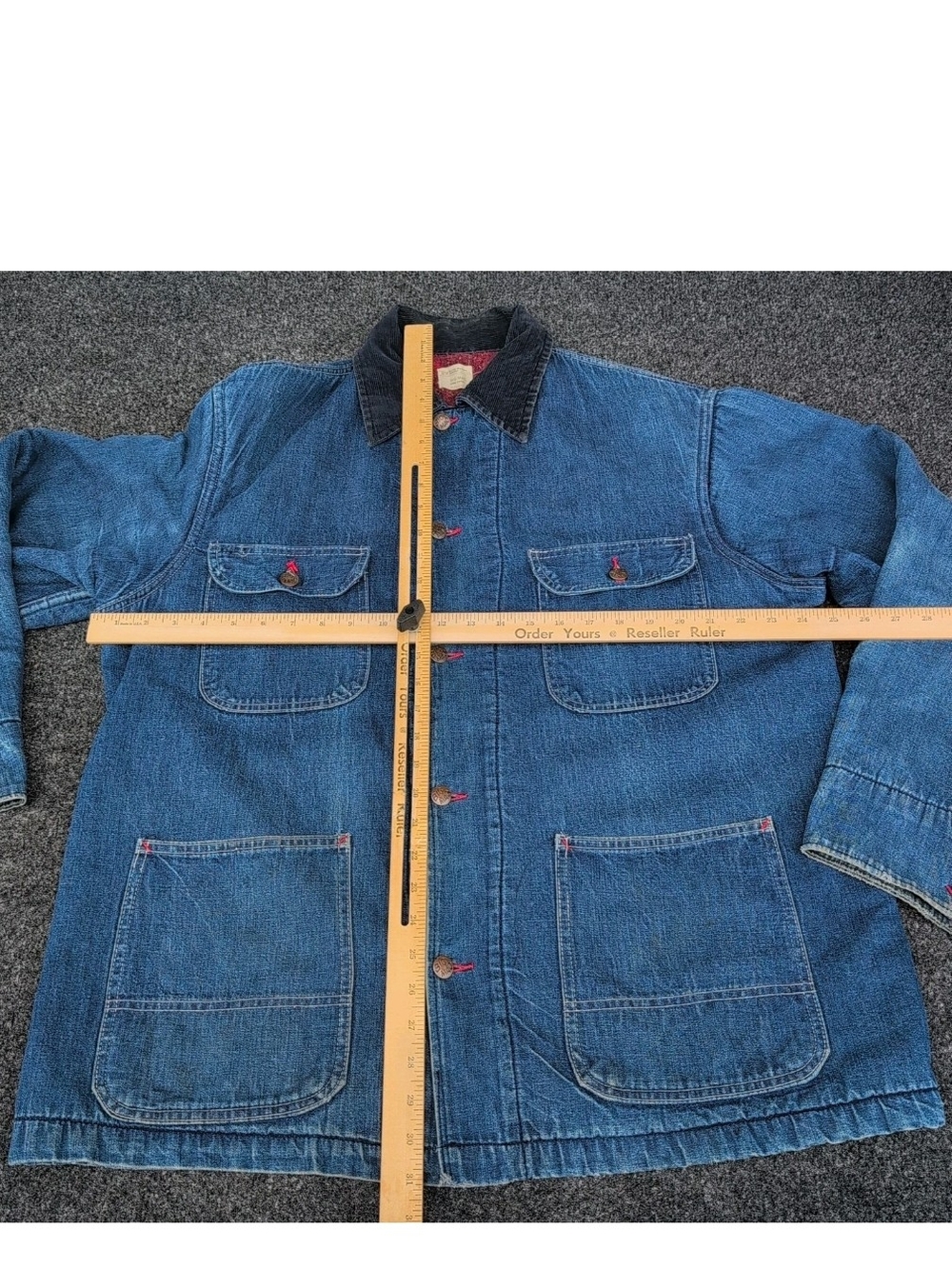 Vtg Big Mac Denim Jacket Large Blue Blanket Lined Work Corduroy Collar JC Penny - Picture 6 of 7